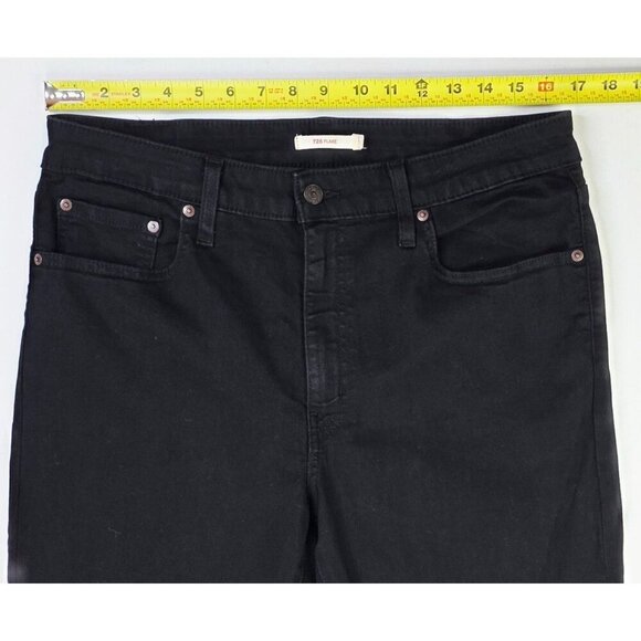 Levi's Size 33x32 Womens 726 Flare Black Denim Egyptian Cotton Logo Tag Jeans - Picture 3 of 13